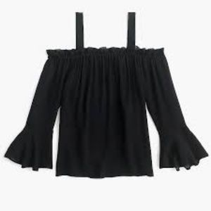 NWT J. Cree cold shoulder flutter sleeve black